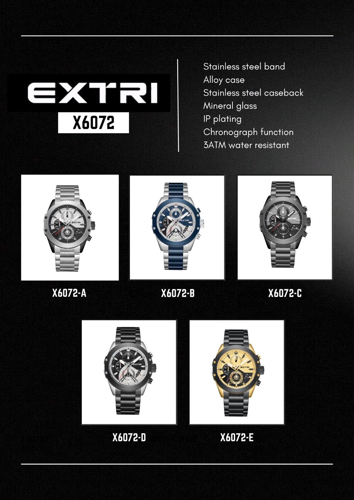 EXTRI X-6072 Chronograph