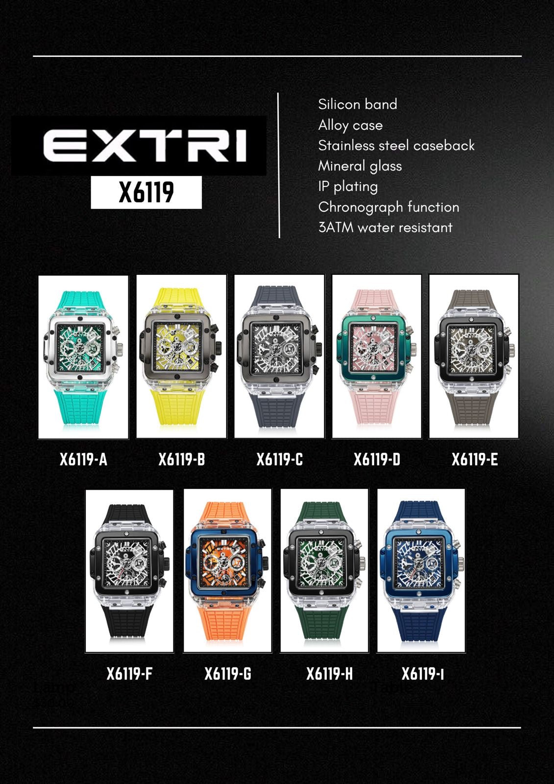 EXTRI X-6119 Chronograph Timepiece